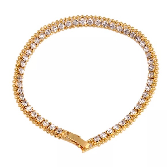 ❤️gorgeous all crystal rhinestone gold bracelet - Picture 3 of 5